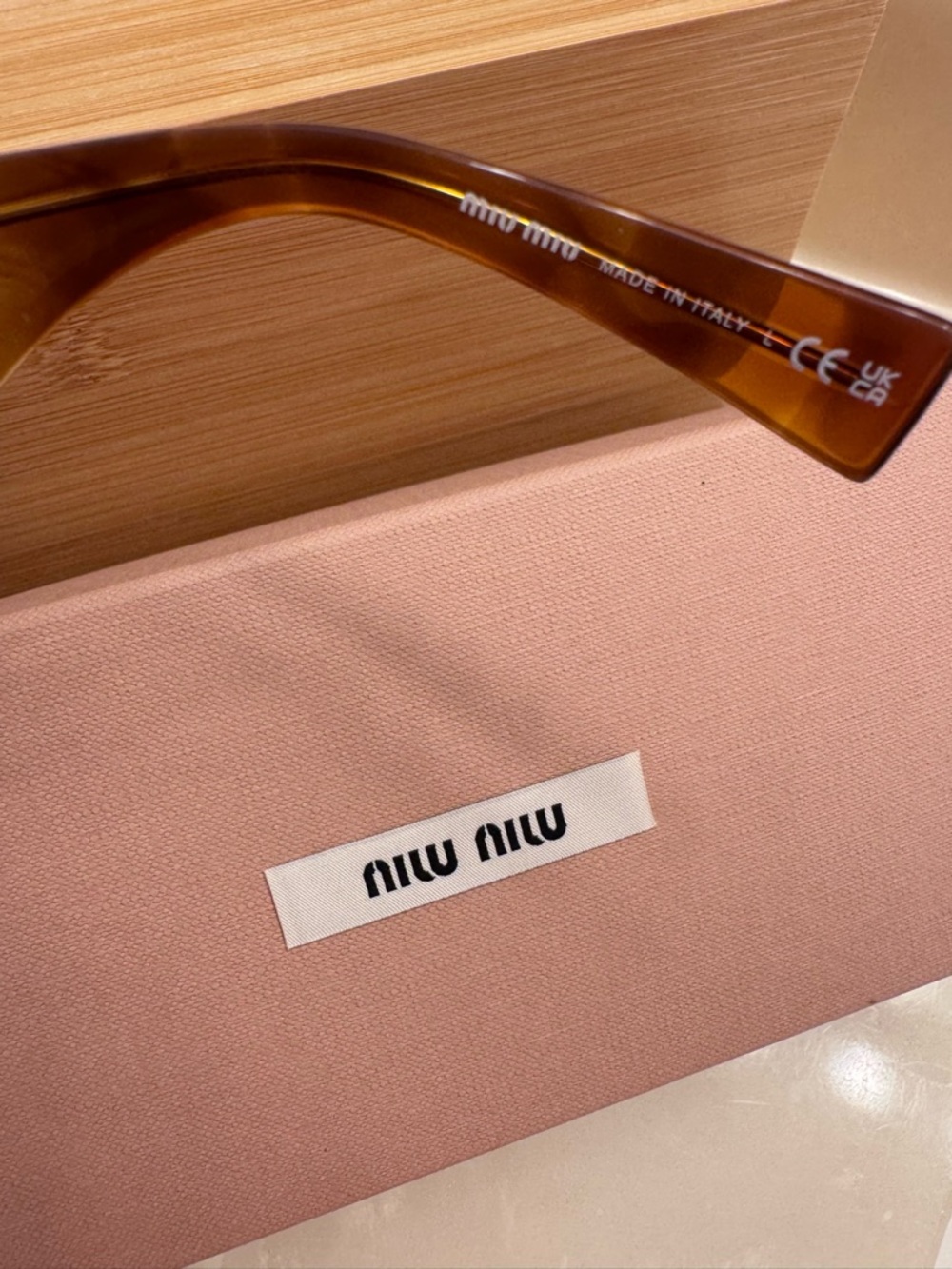 Miu Miu Brown Tortoiseshell Logo-Trim Shield Sunglasses - Picture 3 of 7